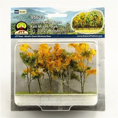 JTT Scenery 95623 Woods Edge trees | HO scale |Fall Mixed | 3" to 3.5" | 9 pack