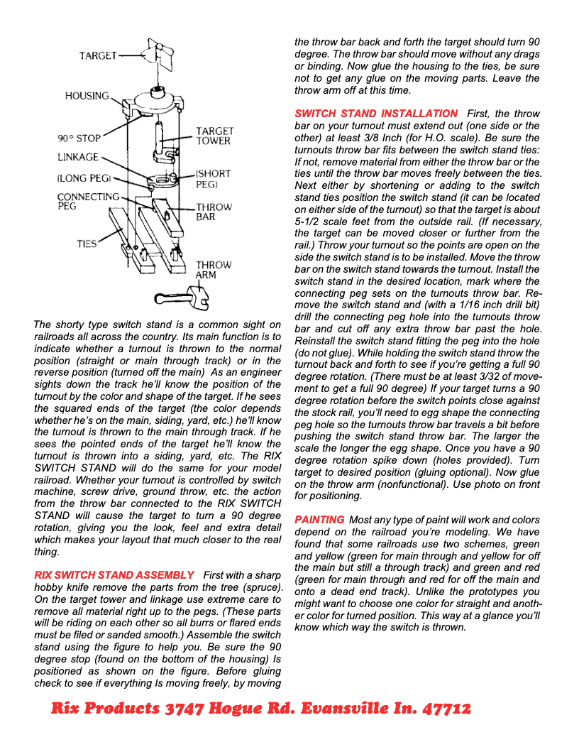 628-0013 HO Switch Stand