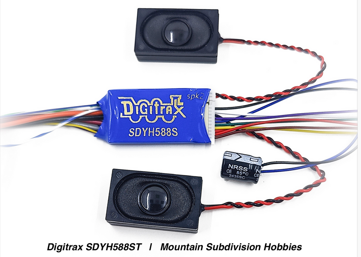 Digitrax SDYH588ST HO DCC 5 Amp Sound Decoder & Dual speakers HO/S/G/O