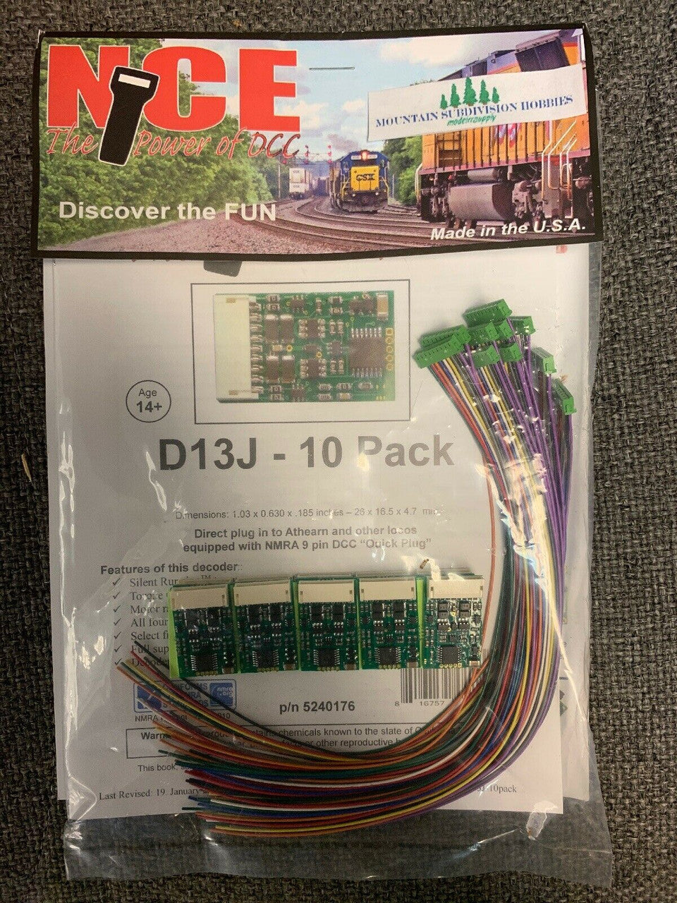 176 D13J-10 DCC Decoders NMRA 9-Pin - 10pk