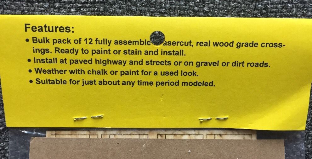 118 Laser-cut 12 Pack 2-lane Wood Grade Crossings 3.56"