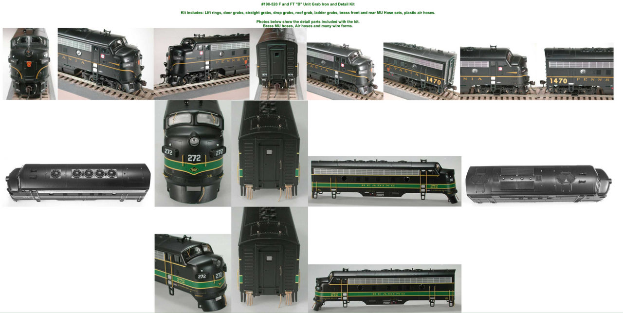 190-519 HO Diesel Detail Kit for EMD F & FT "A" Units