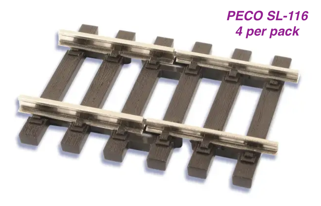 Peco SL-116 HO Transition Track | Code 83 ~ Code 100 | 4 per pack