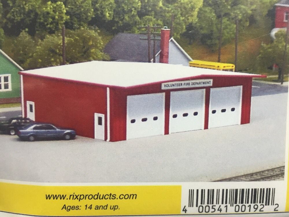 541-0192 HO Fire Station - RED (kit)