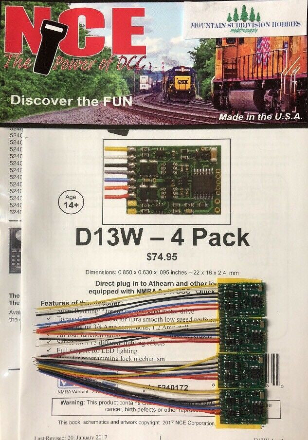 172 D13W-4 DECODERS 4 function wired **4 Pack**