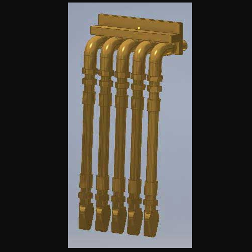 190-685 HO 5 Line MU Cables 1 pair (Brass)