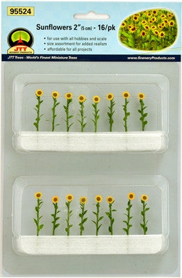 95524 Sunflowers | O scale | 2" Tall | 16 pack