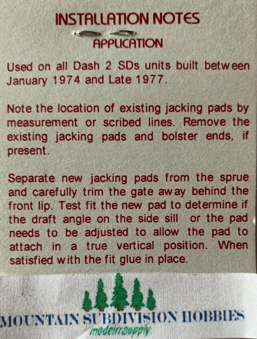 JP-2154 EMD Tall SD Jacking Pad Dash-2's 1974-77