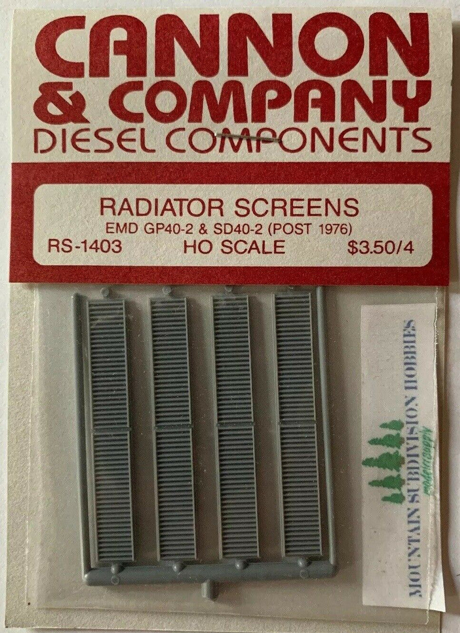 RS-1403 Radiator Screen for Late GP40-2 & SD40-2