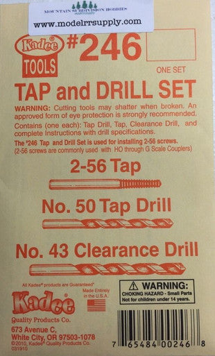 KADEE 246 Tap & Drill Set #50 Drill #43 Drill 2-56 Tap