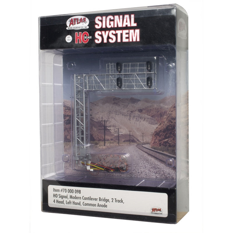 70000098 HO Scale Signal Modern Cantilever Bridge [2 Track, 4 Head-Left]