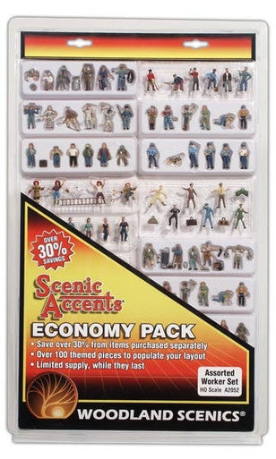 Woodland Scenics A2052 Economy Pack - Assorted Worker Set - HO Scale