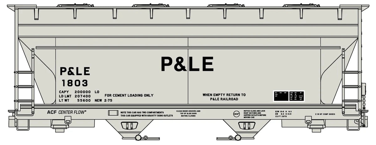 2222 HO ACF 2-Bay Covered Hopper P&LE #1803 | Kit