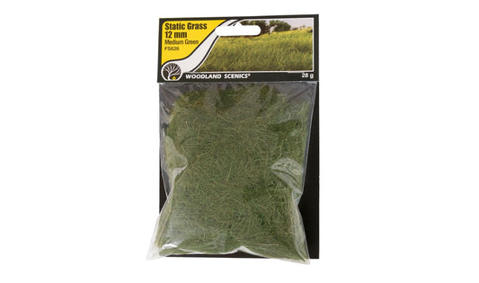 Woodland Scenics 626 12mm Static Grass - Medium Green 28g FS626