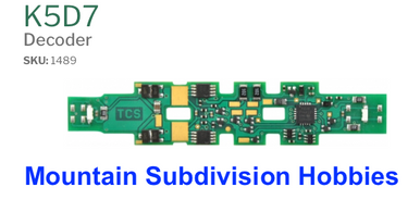TCS 1489 K5D7 Kato N Scale F40PH DCC Decoder with LED's