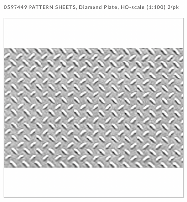 97449 Pattern Sheets - Diamond Plate - HO Scale - 2/pkg