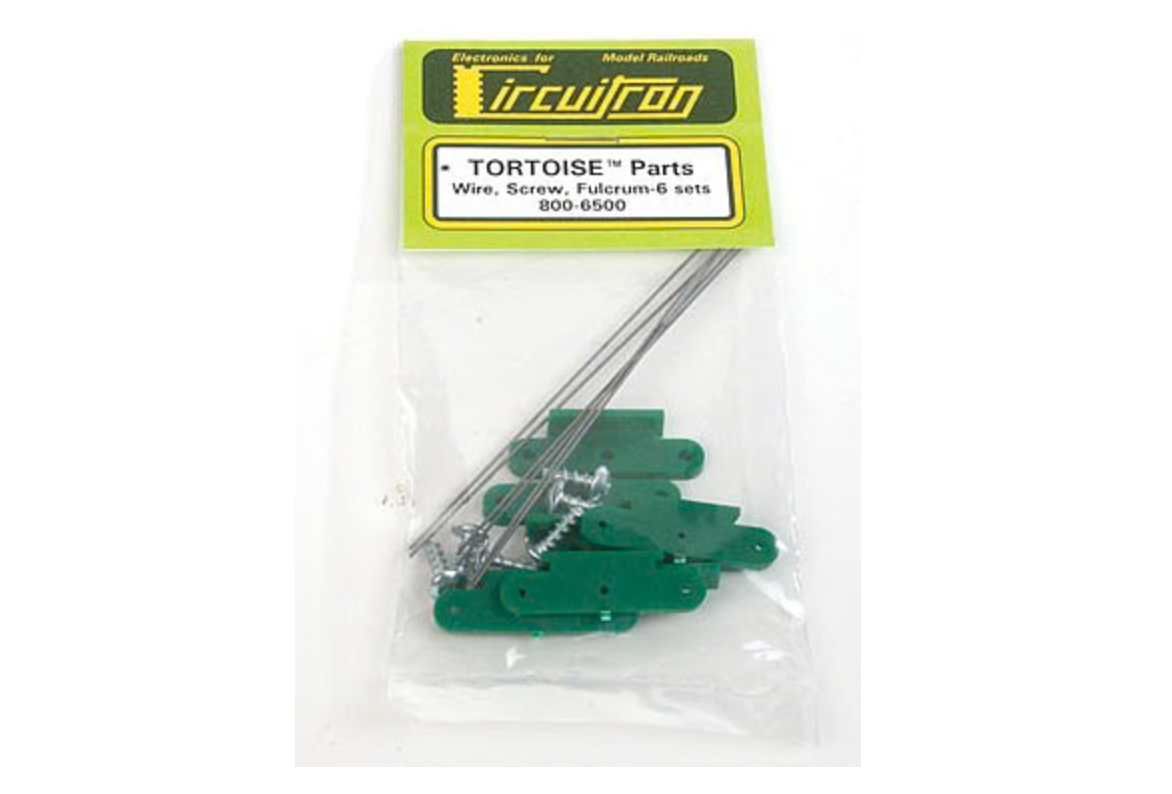 800-6500 Tortoise Switch Machine Replacement Parts - Spring Wire, Retaining Screws & Fulcrum - 6 Sets