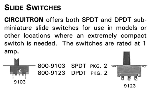 800-8123 Slide Switches | DPDT | 2/pkg