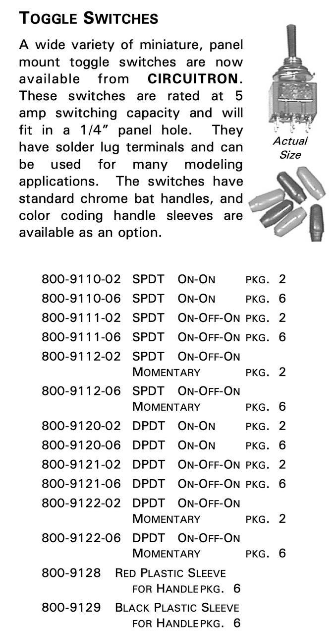 Toggle Switches - Multiple options