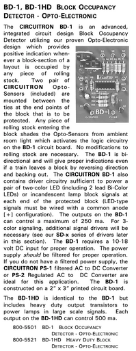 800-5521 BD-1HD Block Occupancy Detector | Heavy Duty