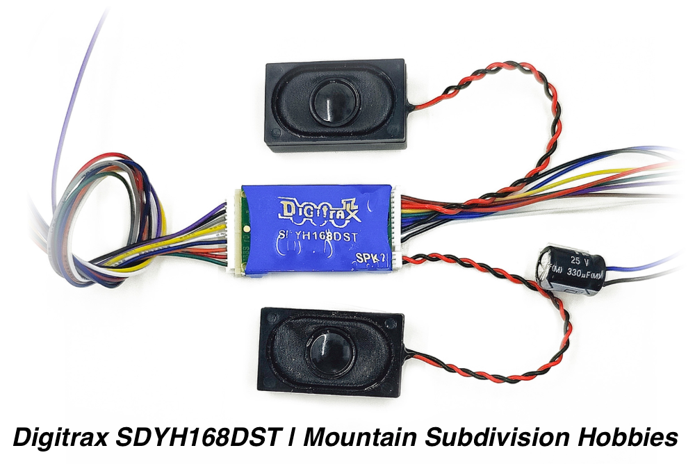 Digitrax SDYH168DST HO DCC Sound Decoder & Dual speakers SoundFX V3+