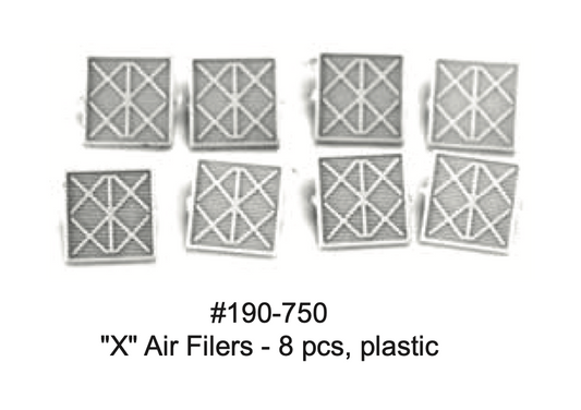 190-750 "X" Air Filters | Pack of 8 | Plastic