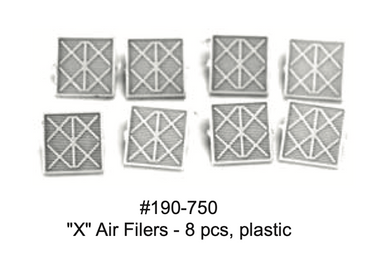 190-750 "X" Air Filters | Pack of 8 | Plastic