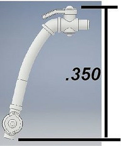 190-730 HO Scale Locomotive Air Hose with shutoff valve pkg/2