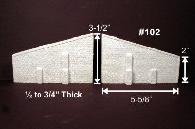 102 HO Wing Walls for Bridge Abutment | Cut Stone | 2Pk