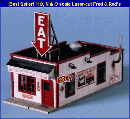 190 HO Fred & Red's Cafe - Laser cut wood kit