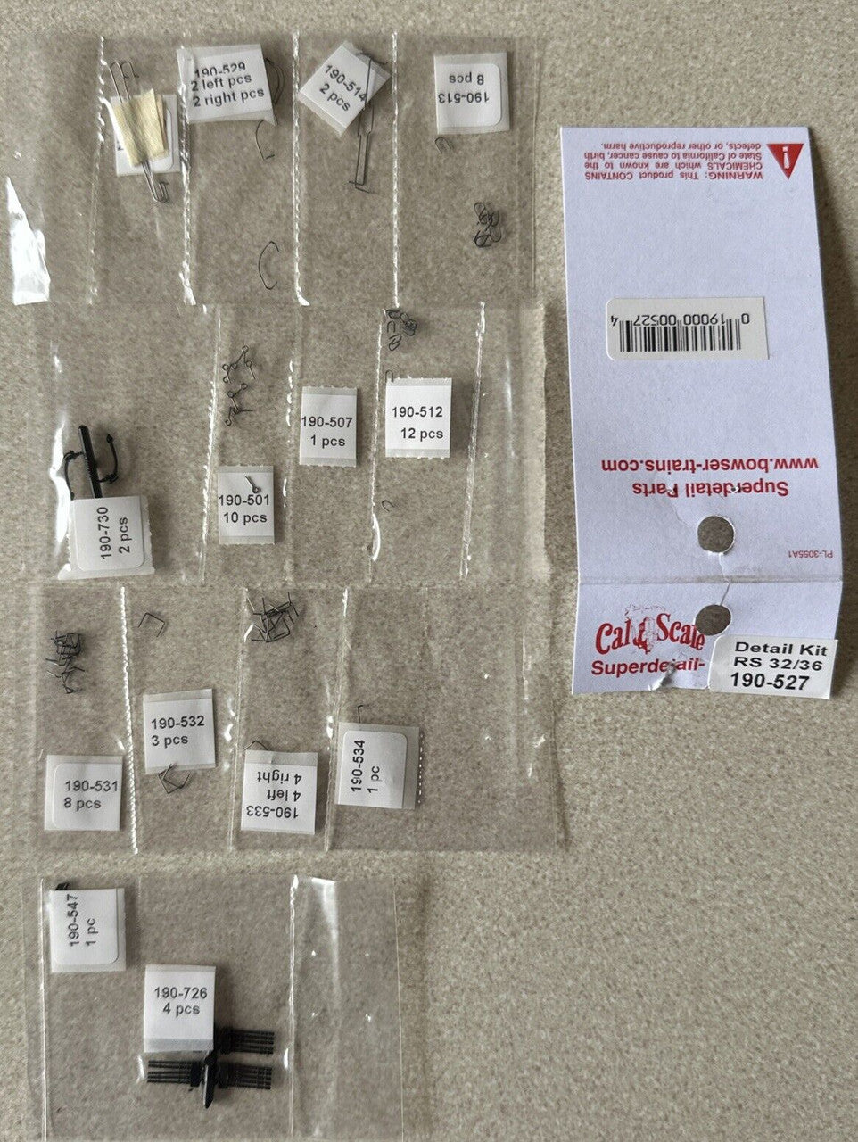 190-527 HO Diesel Detail Kit for Atlas Trainman Alco RS32/36 Locomotives