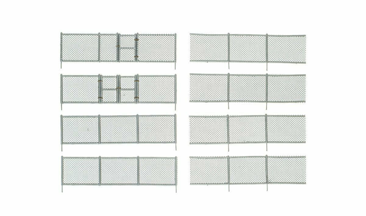 Woodland Scenics A2983 HO Chain Link Fence with 2 Gates 26.4"