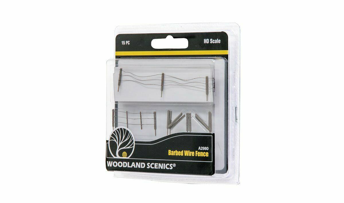 Woodland Scenics A2980 HO Barbed Wire Fence, Gates, Posts, 26.4"