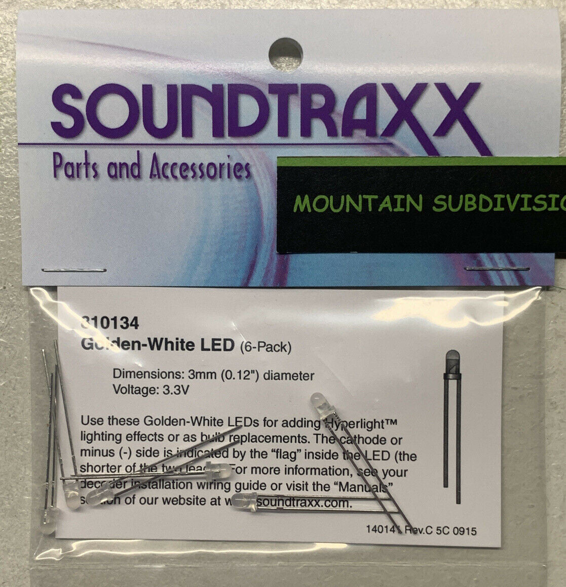 810134 LED Golden White 3mm pkg/6
