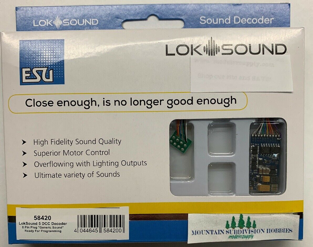 58420 Loksound 5 DCC 8 Pin Sound Decoder NEM652 (NMRA 8 Pin)