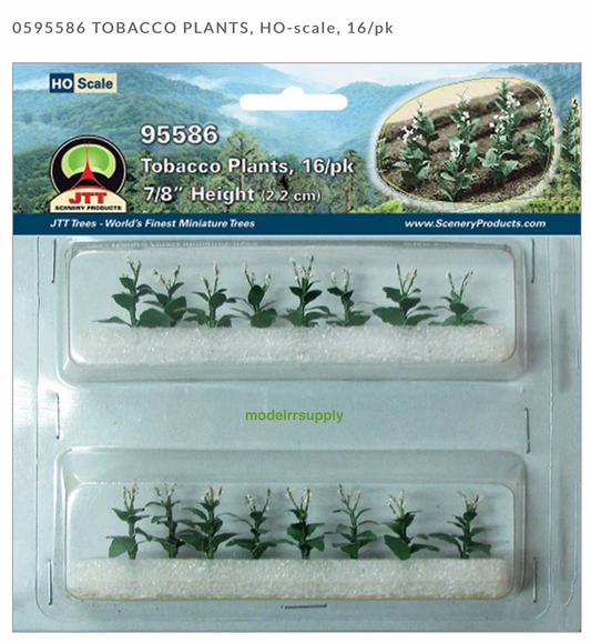 JTT Scenery 95586 HO ~ Tobacco Plants ~ 7/8" Tall ~ 16/pk