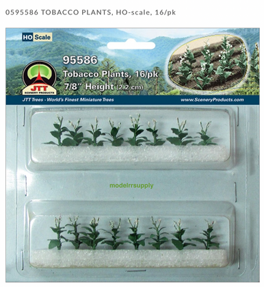 JTT Scenery 95586 HO ~ Tobacco Plants ~ 7/8" Tall ~ 16/pk