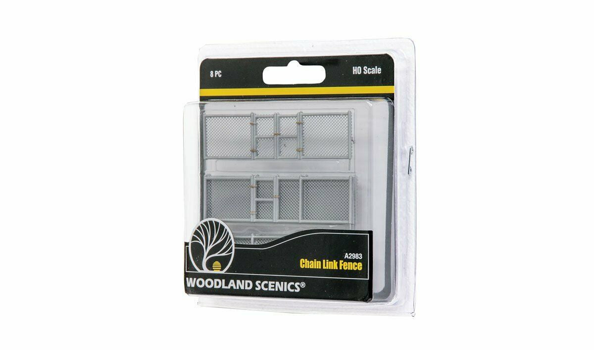 Woodland Scenics A2983 HO Chain Link Fence with 2 Gates 26.4"