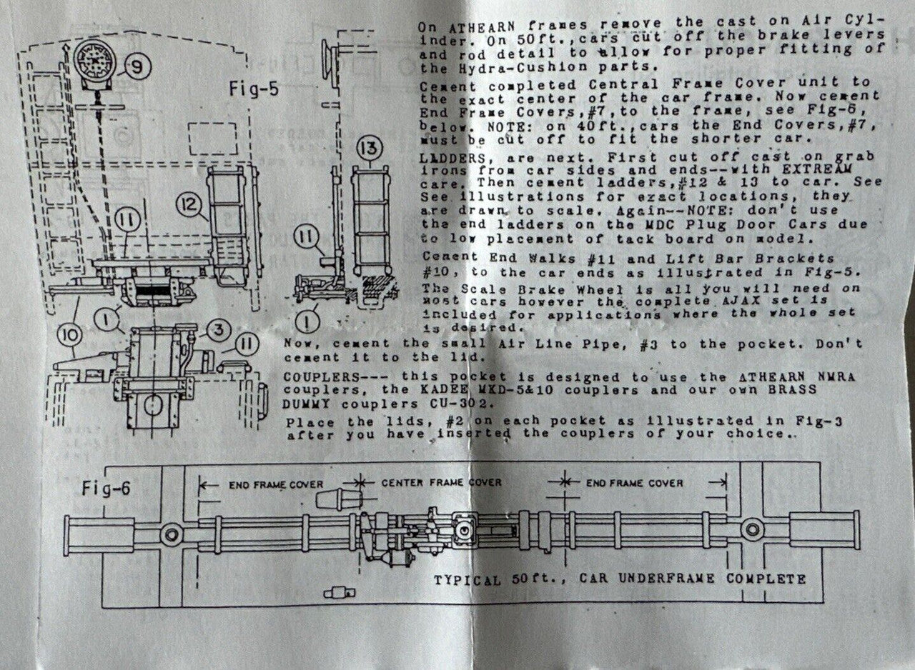 190-301 HO scale Hydra-Cushion Detail set
