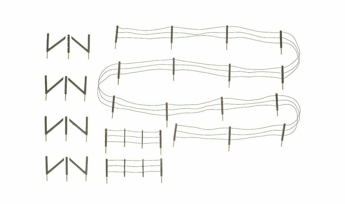 Woodland Scenics A2980 HO Barbed Wire Fence, Gates, Posts, 26.4"