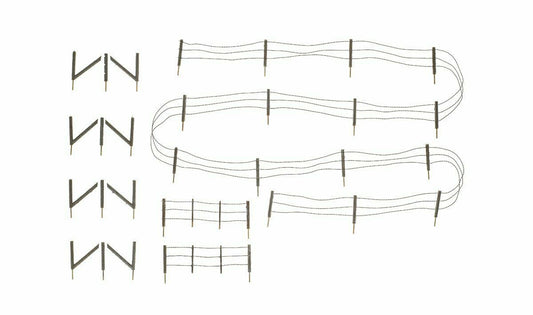 Woodland Scenics A2980 HO Barbed Wire Fence, Gates, Posts, 26.4"