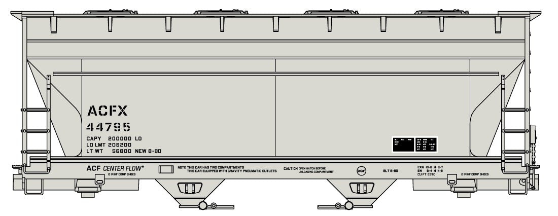 2220 HO ACF 2-Bay Covered Hopper ACFX #44795 | Kit