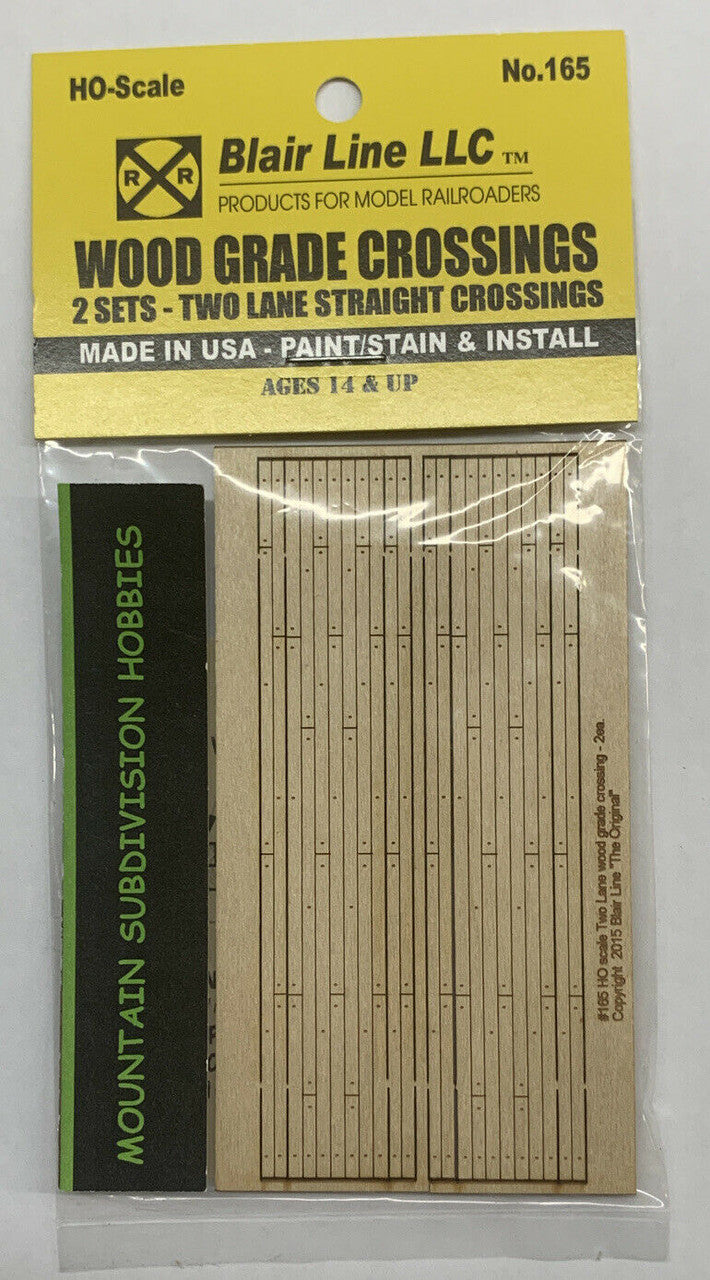 165 HO Laser-cut 2-lane Wood Grade Crossing