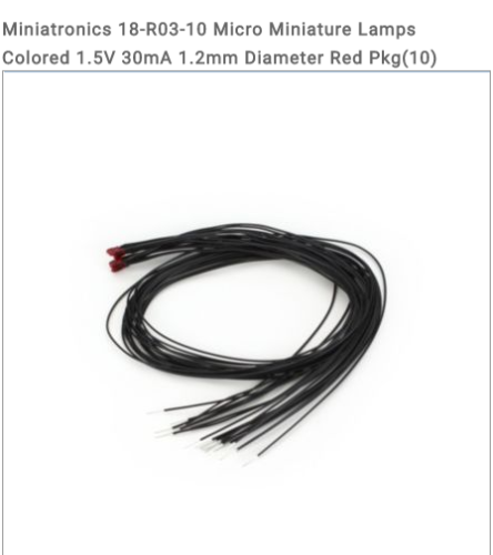 18R0310 10 Pack 1.5V 1.2mm Lamps / Bulbs - RED