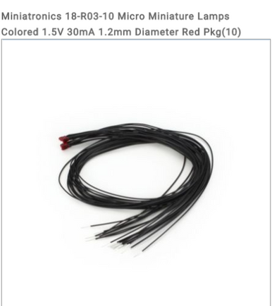 18R0310 10 Pack 1.5V 1.2mm Lamps / Bulbs - RED