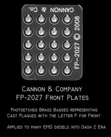 FP-2027 EMD "Front" Plates (20) Etched Brass